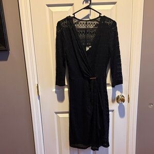 Emma & Michele Black Lace half sleeve Sleeve Dress